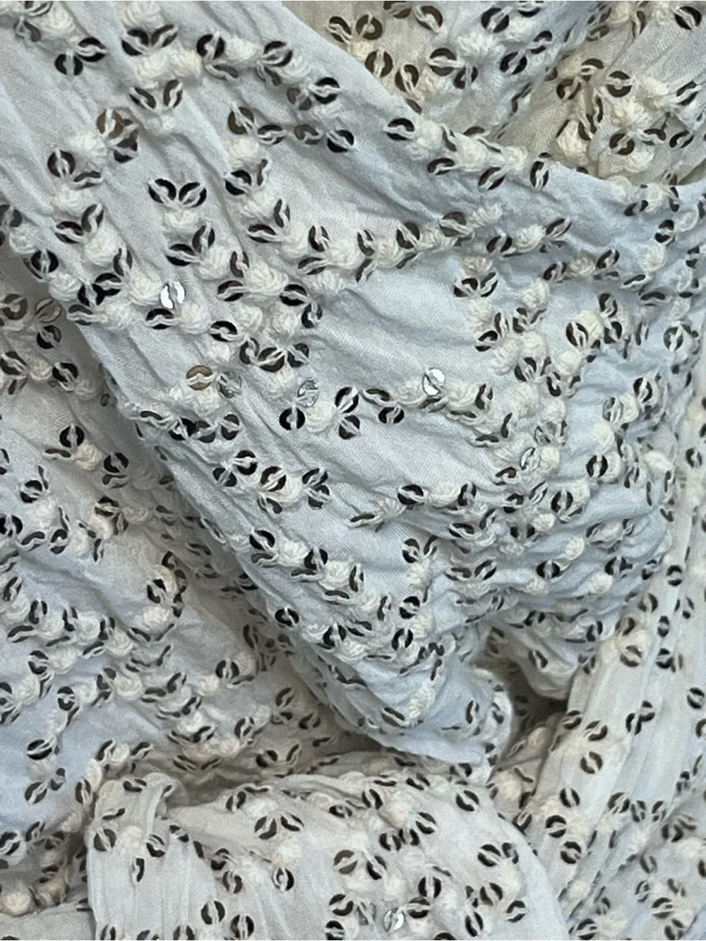 Anthropologie Cream Floral Wrap Blouse